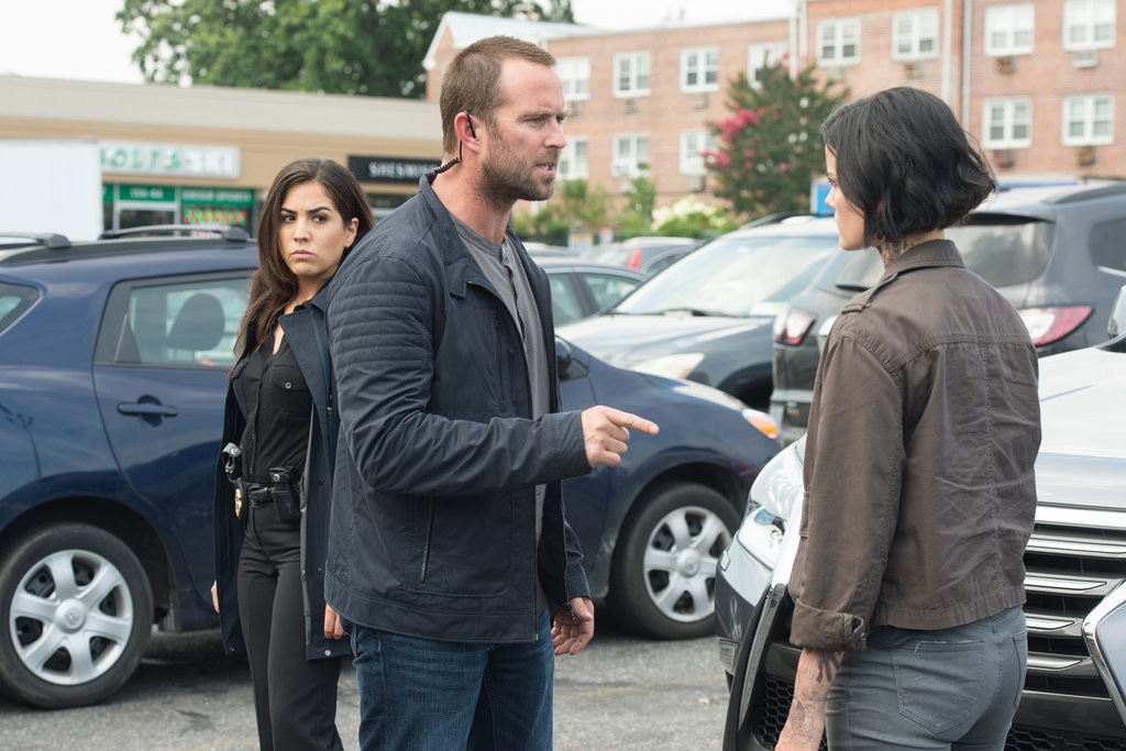 Audrey Esparza as Tasha Zapata, Sullivan Stapleton as Kurt Weller, Jaimie Alexander as Jane Doe -- (Photo by: JoJo Whilden/NBC)