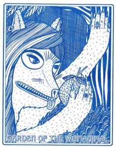 Caroline Paquita, Garden of the Womanimal (cover), 2014; Risograph-printed zine, 6 ¾ x 9 ½ in.; National Museum of Women in the Arts, Betty Boyd Dettre Library and Research Center