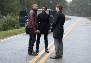 The Originals -- "A Ghost Along the Mississippi" -- Image Number: OG310b_0169.jpg -- Pictured (L-R): Charles Michael Davis as Marcel, Tracy Ifeachor as Aya and Oliver Ackland as Tristan -- Photo: Annette Brown/The CW -- ÃÂ© 2016 The CW Network, LLC. All rights reserved.