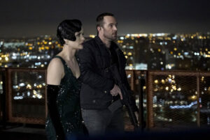 BLINDSPOT -- "One Begets Technique" Episode 118 -- Pictured: (l-r) Jaimie Alexander as Jane Doe, Sullivan Stapleton as Kurt Weller -- (Photo by: Peter Kramer/NBC)