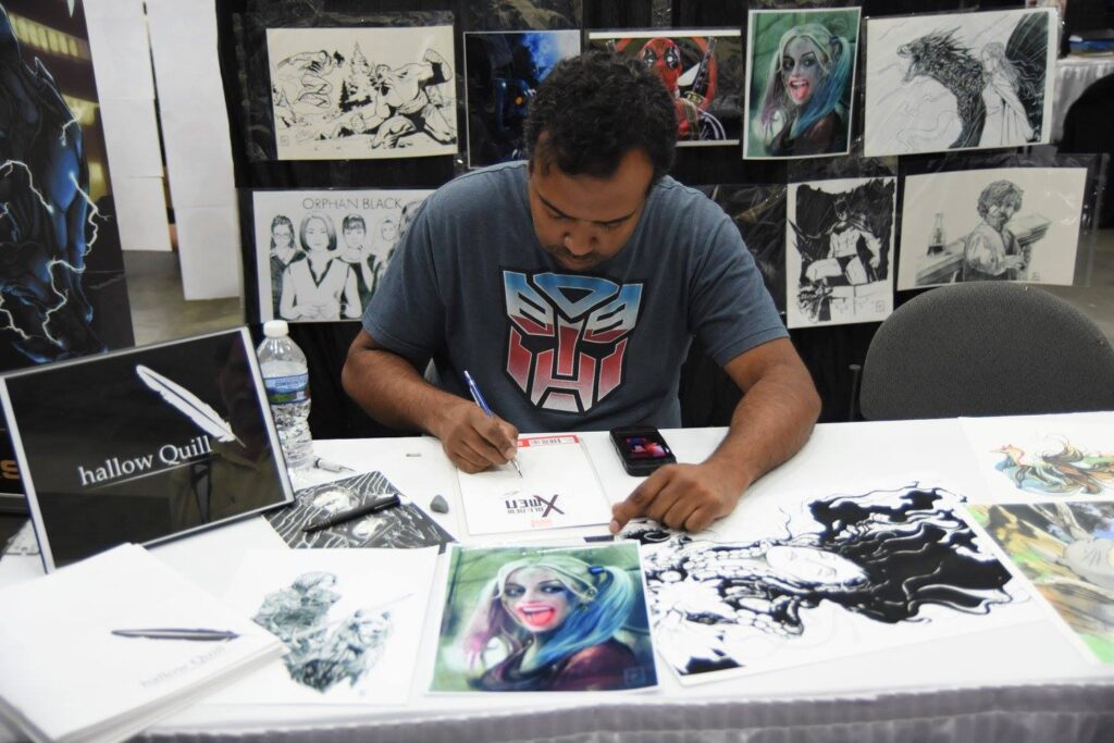 Baltimore's own Christopher Carpenter at his table at this year's Baltimore Comic-Con (Photo credit: Renita Clarke)