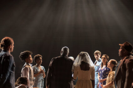 Photo of the cast of Our Town during Act II, Love and Marriage, by Teresa Castracrane Photography.
